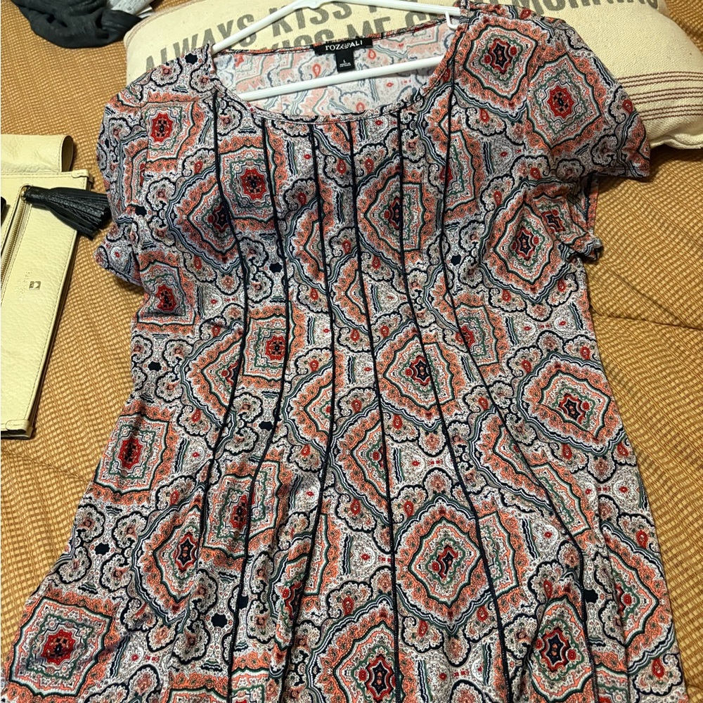 Roz & Ali Multicolor Geometric Blouse